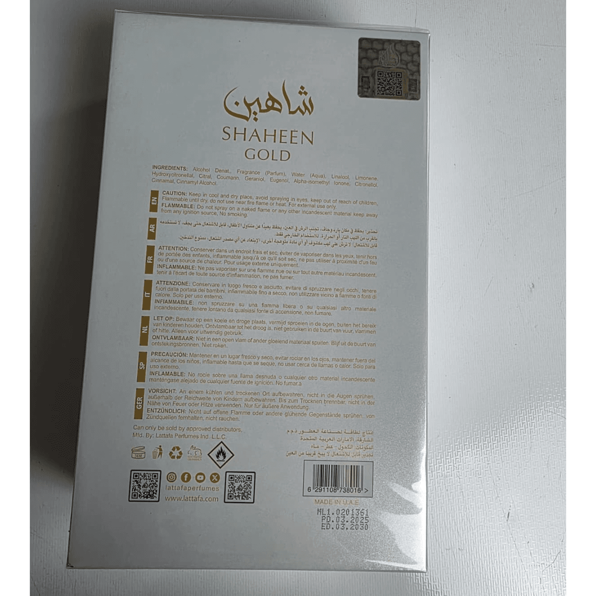 Lattafa Pride Shaheen Gold Eau de Parfum 100 ml – Unisex