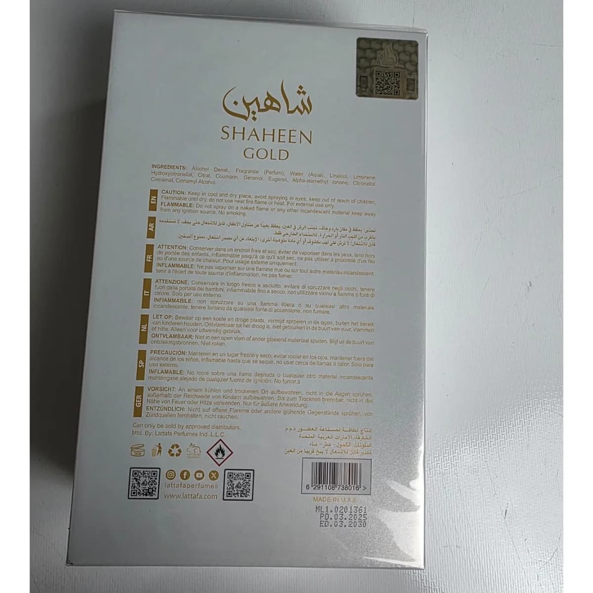 Lattafa Pride Shaheen Gold Eau de Parfum 100 ml – Unisex