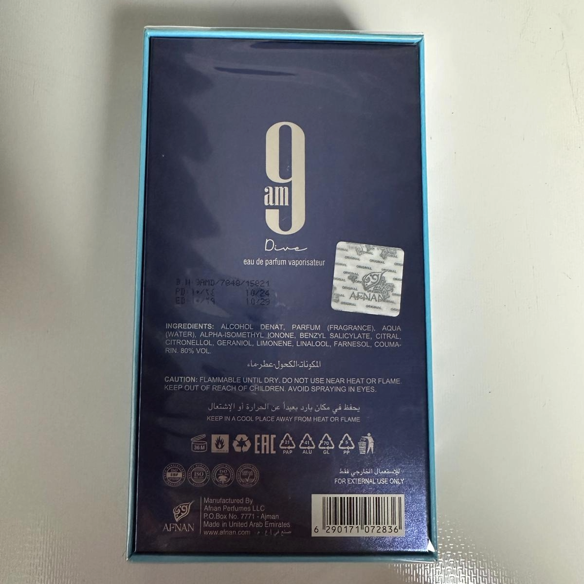 9AM by Afnan – Eau de Parfum Unisex | Fresco y Aromático