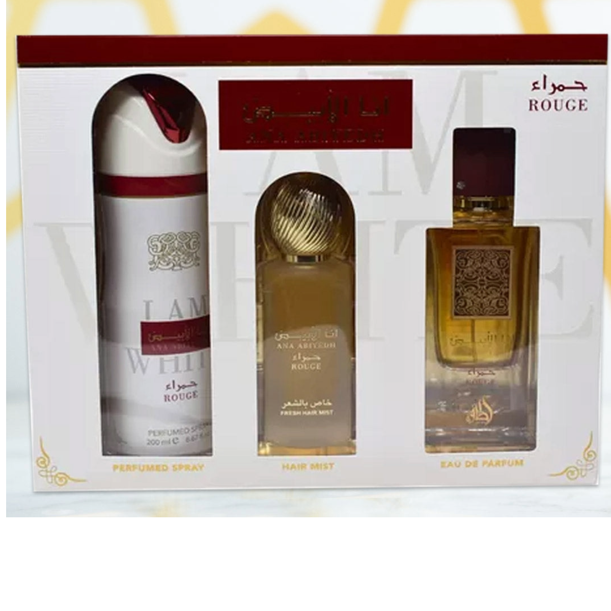 Lattafa Ana Abiyedh Rouge Set de Regalo Árabe para Mujer