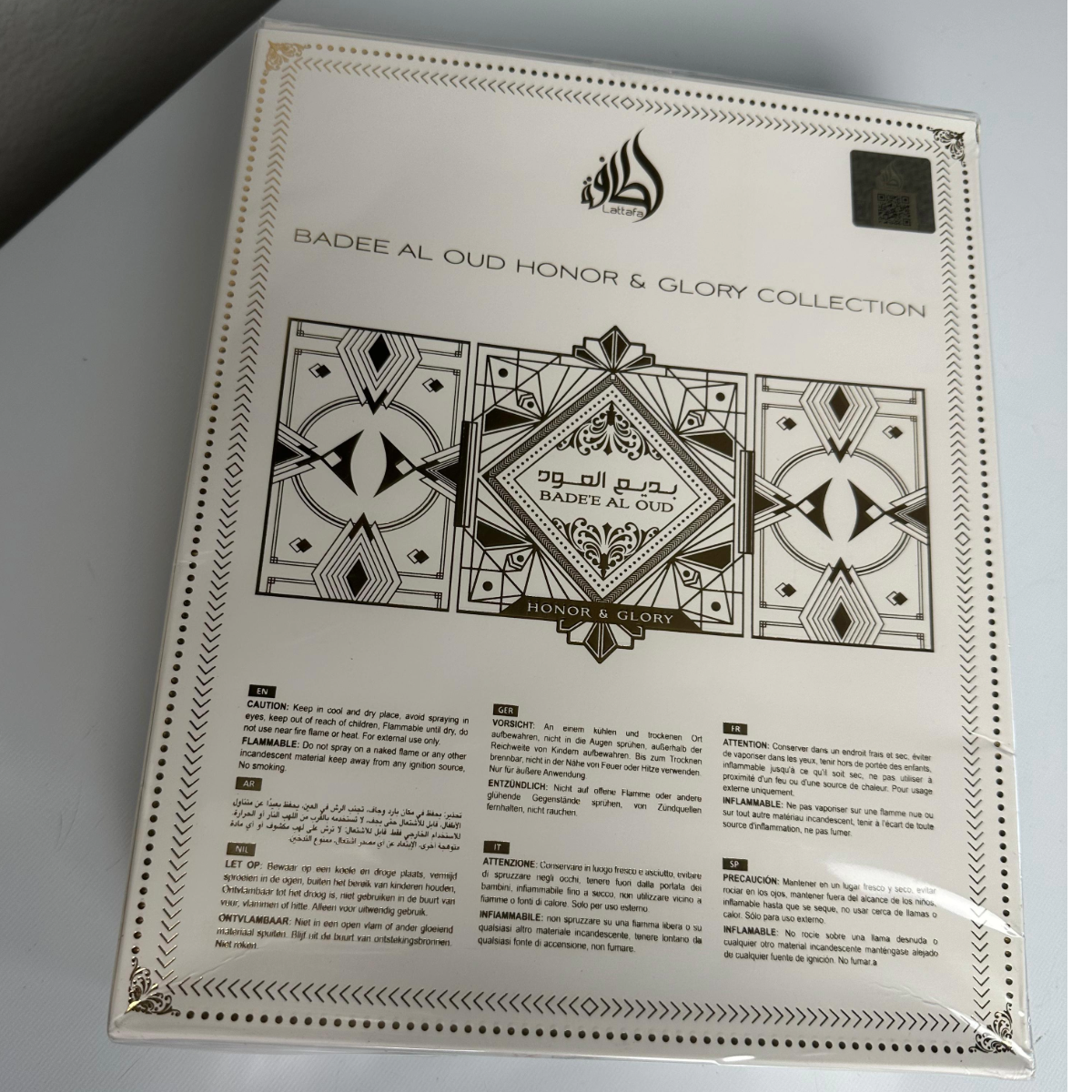 Lattafa Bade’e Al Oud Honor & Glory Set 3 Piezas – EDP + Body Spray + Ambientador